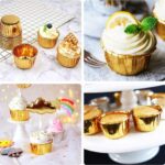 Gold aluminum foil baking cups - pack of 50 - Image 2