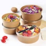 Kraft Salad bowls with transparent lids - 500mls pack of 5 - Image 3