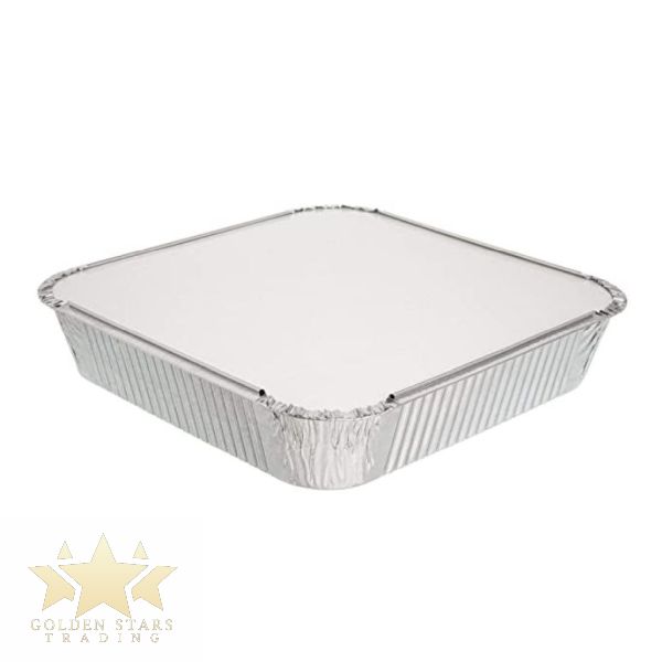 Medium Square Foil Containers Lids Included - Pack of 5