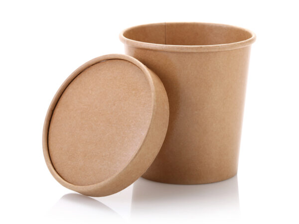 Kraft Tubs 7cm By 9cm With Big Lids 450mls - Pack of 10